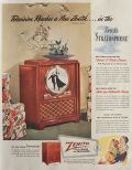 1949 Zenith "Stratosphere" Round Screen TV Ad