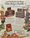 1949 Vintage Retro Zenith Portable Radio Ad