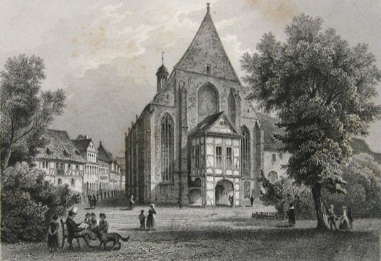 Die Brudernkirche in Braunschweig Germany ~ Antique Print