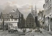 Der Kohlmarkt in Braunschweig Germany ~ Antique Print
