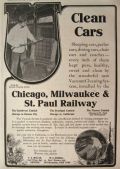 1907 Chicago Milwaukee & St. Paul Railway Ad ~ Vacuum Cleaning System