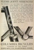 1897 Antique Columbia Bicycle Ad ~ Flush Joint Strength