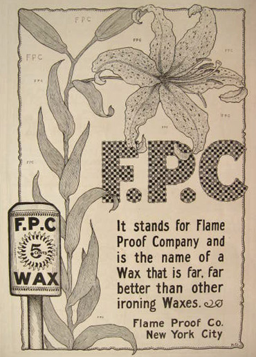 1902 F.P.C. Ironing Wax Ad