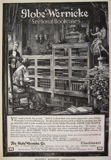 1915 Globe Wernicke Sectional Bookcases Ad
