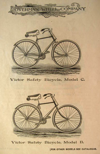 1892 Antique Victor Safety Bicycle Ad ~ Models B & C