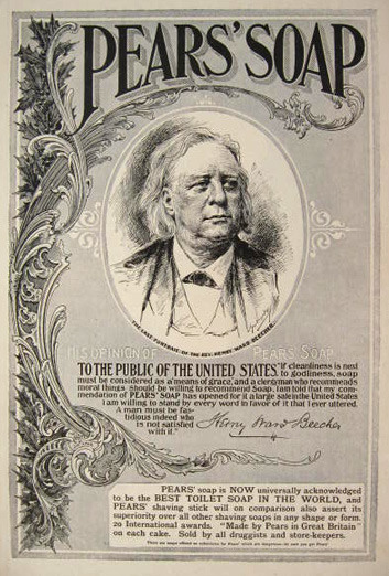1896 Pears Soap Ad ~ Henry Ward Beecher