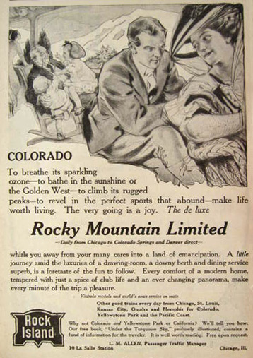 1910 Rocky Mountain Limited Railroad Ad ~ Rose O'Neill