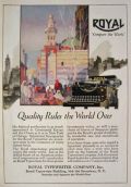 1921 Vintage Royal Typewriter Ad ~ Quality Rules the World Over