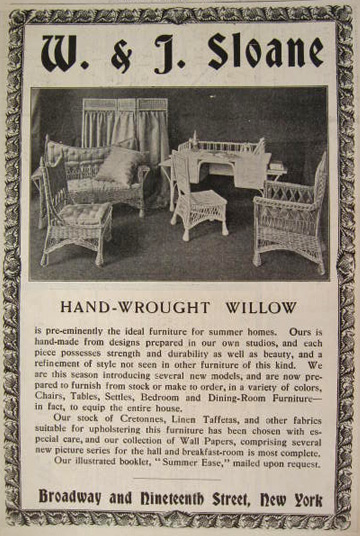1903 W & J Sloane Ad ~ Willow Wicker Furniture
