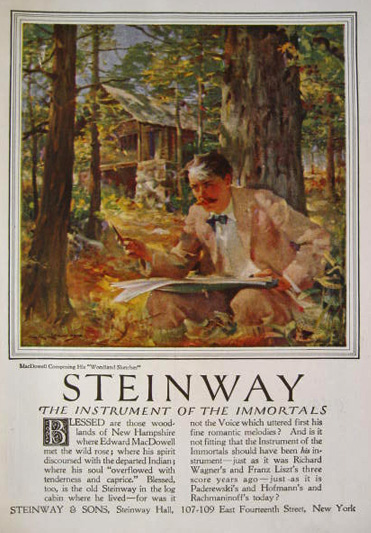 1921 Steinway Piano Ad ~ Edward MacDowell Woodland Sketches
