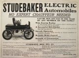 1903 Studebaker Electric Automobile Ad ~ No Chauffeur Needed