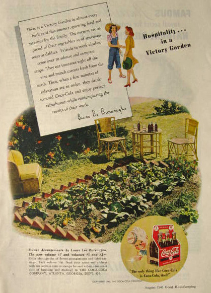 1943 Coca Cola Coke Ad ~ Victory Garden