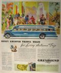1934 Greyhound Bus Ad ~ Autumn Trip