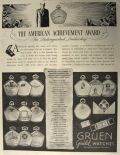 1934 Gruen Watch Ad ~ American Achievement Award Watch