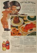 1944 Karo Syrup Ad, Recipes ~ Bare Bottom Karo Kid in Top Hat