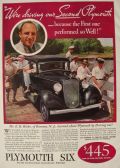 1933 Plymouth Six Car Ad ~ E.B. Blake of Rumson, NJ