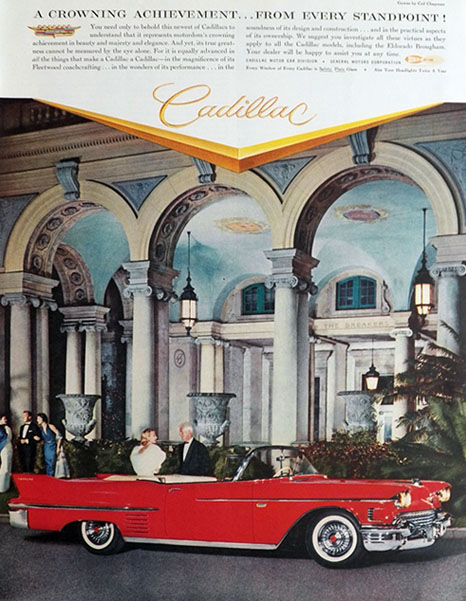 1958 Cadillac Eldorado Brougham Ad ~ Breakers, Palm Beach