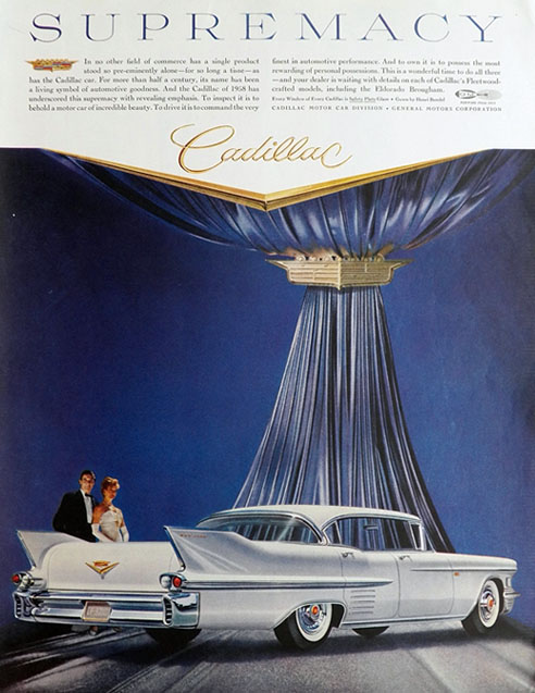 1958 Cadillac Eldorado Brougham Ad ~ Supremacy