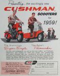1959 Cushman Scooter Vintage Ad ~ Super Eagle, Pacemaker