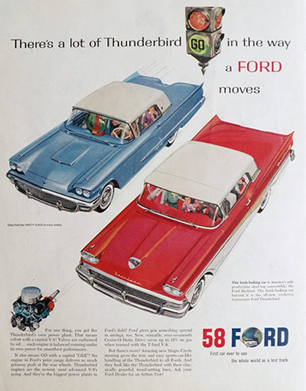1958 Ford Thunderbird & Skyliner Ad