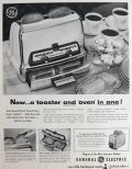 1958 GE Toaster Oven Ad ~ A Toaster & Oven in One!