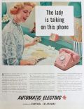 1958 Automatic Electric Telephone Ad ~ Rotarty Dial Speaker Phone