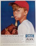 1958 GMAC Payment Plan Ad ~ Baseball Kid