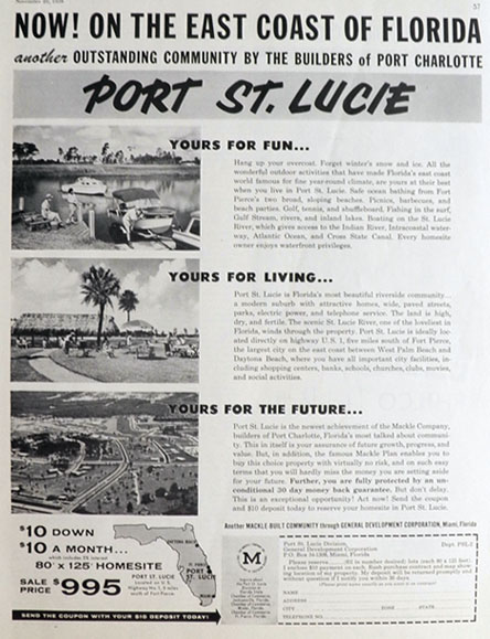 1958 Port St. Lucie Land Ad ~ Outstanding Community