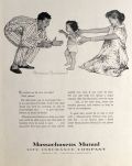 1958 Mass Mutual Insurance Ad ~ Norman Rockwell ~ Baby's First Steps
