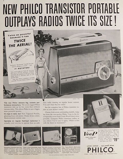 1958 Philco Transistor Radio Ad ~ Model T-701