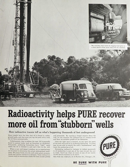 1958 Pure Oil Ad ~ Radioactive Tracers