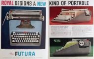 1958 Royal Futura Typewriter Ad ~ 2 Pages