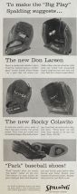 1958 Spalding Baseball Glove Ad ~ Don Larsen & Rocky Colavito