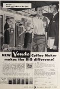 1958 Vintage Vendo Machine Ad ~ Fresh Coffee On The Job