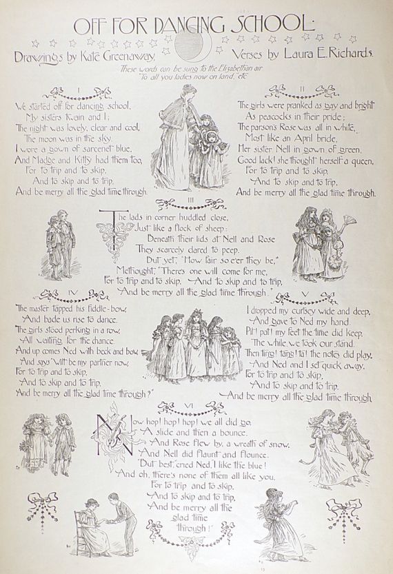 1896 Antique Kate Greenaway Drawings with Verse