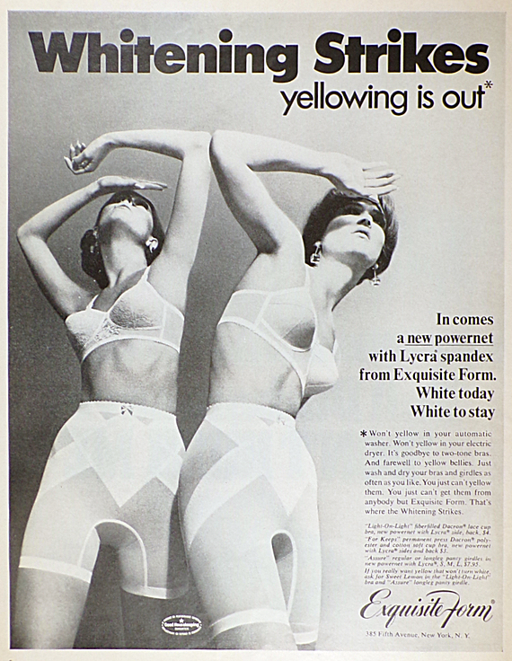 1968 Exuisite Form Bras & Girdles Ad ~ No More Yellowing