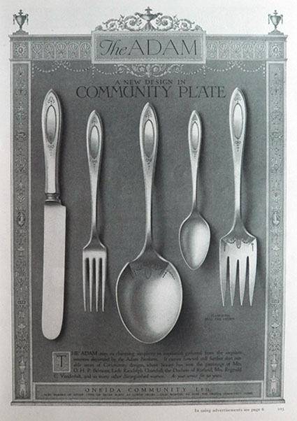 1917 Community Plate Ad ~ Adam Design