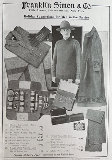 1917 Franklin Simon Men's Military Clothing & Gifts Ad