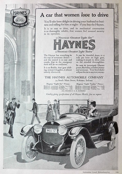 1917 Haynes Auto Ad ~ Women Love to Drive It