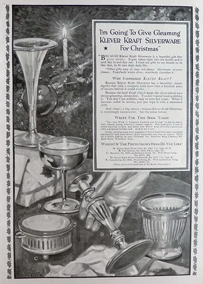 1917 Klever Kraft Silverware Ad ~ Herbert Meyer Art