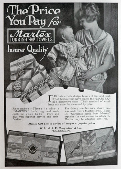 1917 Martex Towels Ad ~ Insures Quality