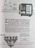 1917 McKee Refrigerator Ad ~ Good Food Means Good Health
