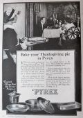 1917 Antique Corning Glass Pyrex Ad ~ Thanksgiving Pie