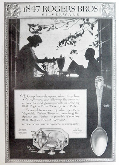 1917 Rogers Bros Silverware Ad ~ Heraldic Pattern