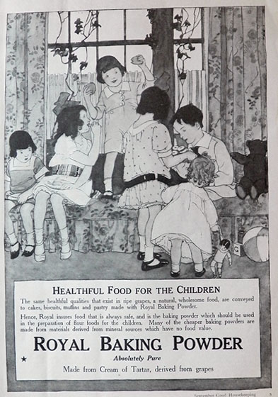1917 Royal Baking Powder Ad ~ Healthful for Children
