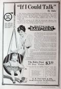 1916 Antique Baby Nest Baby Swing Ad