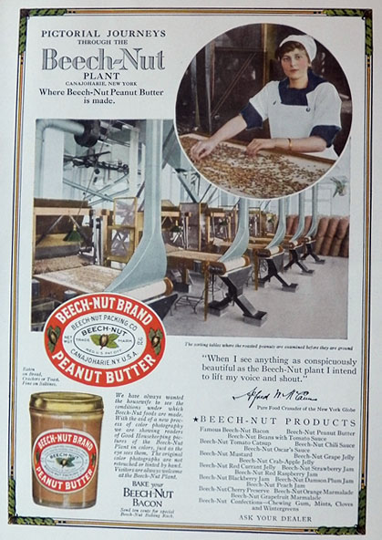 1916 Beech-Nut Peanut Butter Ad ~ The Plant at Canajoharie NY Photo