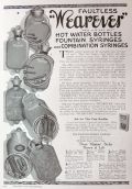 1916 Weareer Rubber Ad ~ Hot Water Bottles & Fountain Syringes