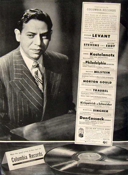 1948 Columbia Records Ad ~ Oscar Levant Photo