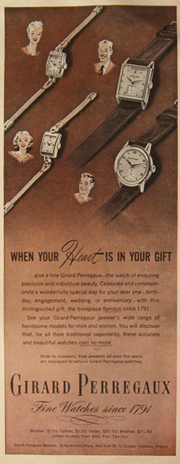1948 Girard Perregaux Watch Ad